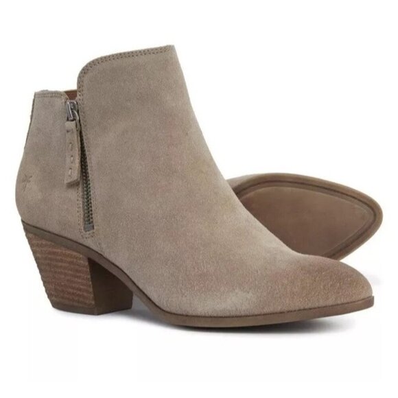 Frye Judith Double Zip Pointed Toe Ankle Bootie Womens Size 8.5 Western Boho - Picture 1 of 9
